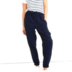 Madewell Lightspun Pull-On Mid-Rise Joggers - Women's Large, Navy